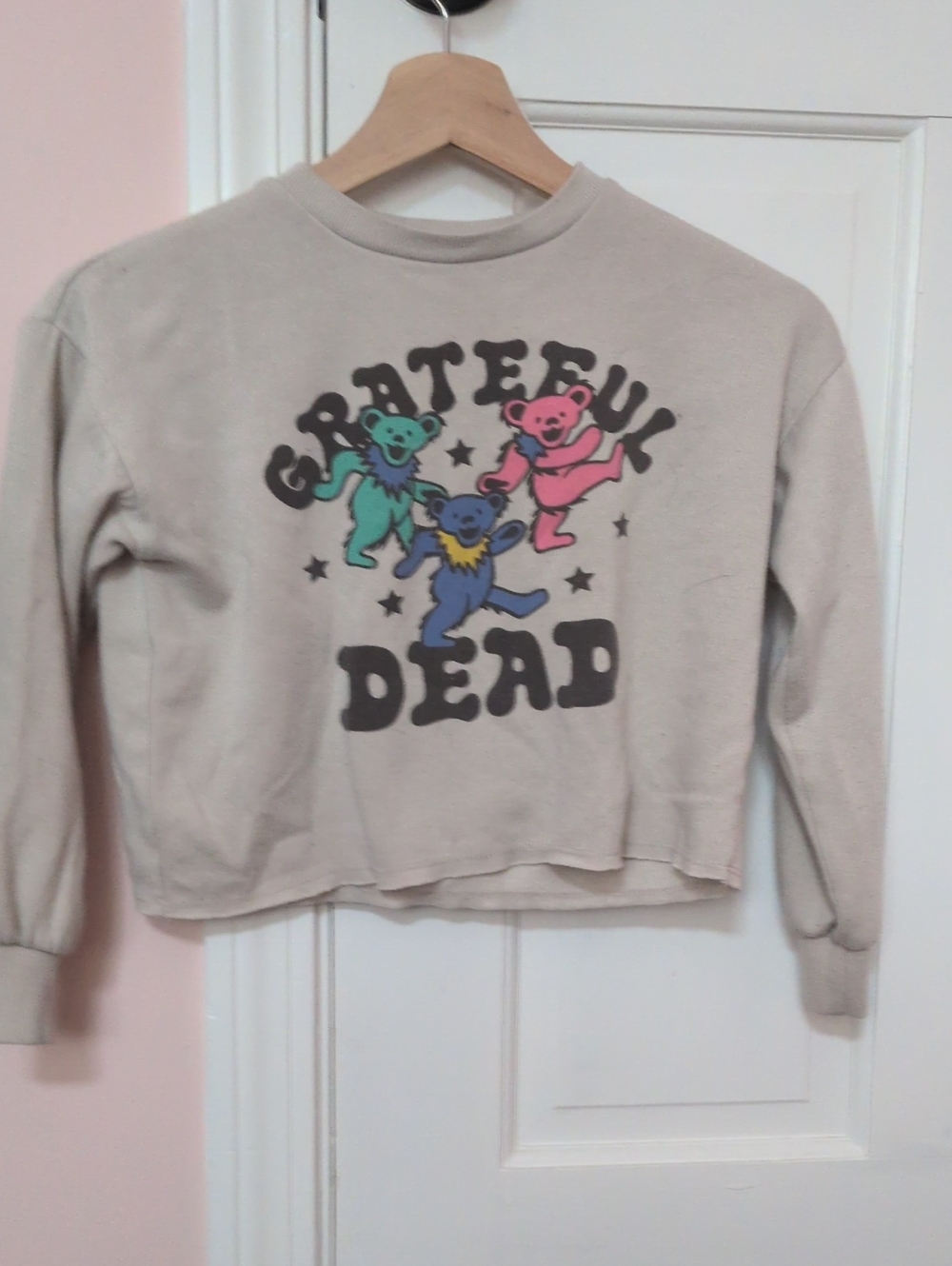 Grateful Dead Beige Crewneck Sweatshirt with Multicolor Dancing Bears